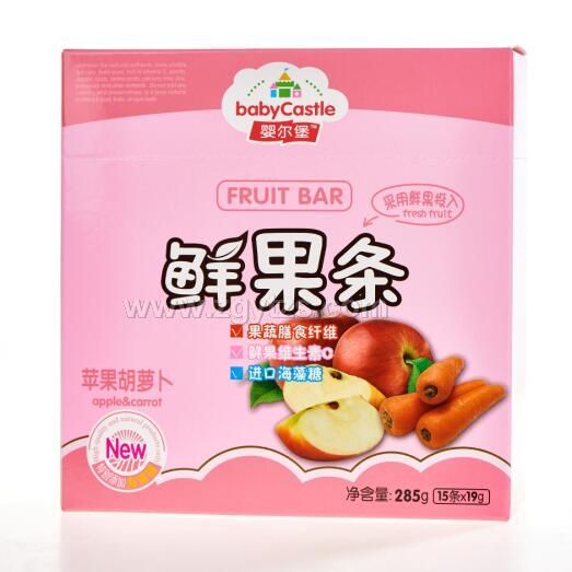 嬰爾堡鮮果條/水果條-蘋(píng)果胡蘿卜味285g 小零食輔食